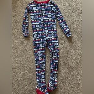 Childrens place Footie Pajamas Blue Winter family express Zip Size 4T boys Girls